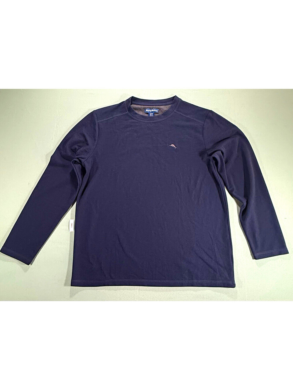 Tommy Bahama Men's Blue Crew Neck Long Sleeve Knit Logo Sweater Solid M